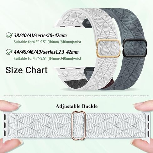 Elastic Single Loop Compatible with Apple Watch Band 38mm 40mm 41mm 42mm 44mm 45mm 46mm 49mm Women Men Sport Nylon Elastic Band Woven Wristband for iWatch Series 10 9 8 7 6 5 4 3 Ultra SE in Saudi Arabia