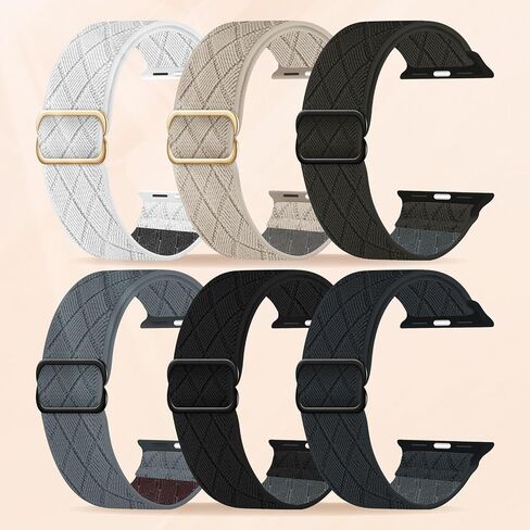 Elastic Single Loop Compatible with Apple Watch Band 38mm 40mm 41mm 42mm 44mm 45mm 46mm 49mm Women Men Sport Nylon Elastic Band Woven Wristband for iWatch Series 10 9 8 7 6 5 4 3 Ultra SE in Saudi Arabia