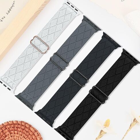 Elastic Single Loop Compatible with Apple Watch Band 38mm 40mm 41mm 42mm 44mm 45mm 46mm 49mm Women Men Sport Nylon Elastic Band Woven Wristband for iWatch Series 10 9 8 7 6 5 4 3 Ultra SE in Saudi Arabia