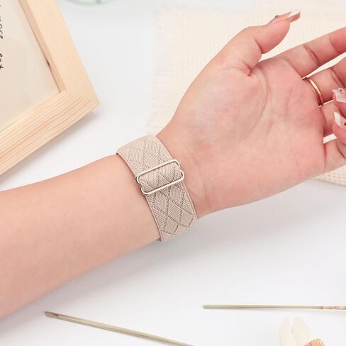 Elastic Single Loop Compatible with Apple Watch Band 38mm 40mm 41mm 42mm 44mm 45mm 46mm 49mm Women Men Sport Nylon Elastic Band Woven Wristband for iWatch Series 10 9 8 7 6 5 4 3 Ultra SE in Saudi Arabia