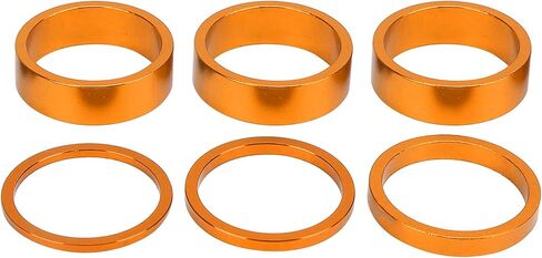 6Pcs Aluminum Alloy Bike Headset Spacer Set, Mountain Road Bicycle Handlebar Stem Spacers 2mm 3mm 5mm 10mm for 28.6mm Front Stem Fork in Saudi Arabia