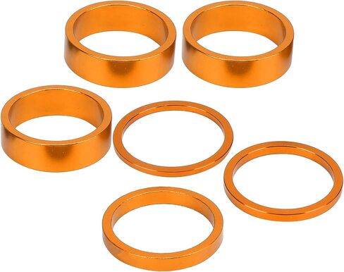6Pcs Aluminum Alloy Bike Headset Spacer Set, Mountain Road Bicycle Handlebar Stem Spacers 2mm 3mm 5mm 10mm for 28.6mm Front Stem Fork in Saudi Arabia