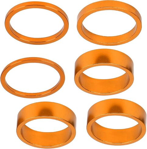 6Pcs Aluminum Alloy Bike Headset Spacer Set, Mountain Road Bicycle Handlebar Stem Spacers 2mm 3mm 5mm 10mm for 28.6mm Front Stem Fork in Saudi Arabia