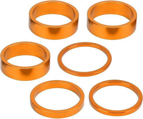 6Pcs Aluminum Alloy Bike Headset Spacer Set, Mountain Road Bicycle Handlebar Stem Spacers 2mm 3mm 5mm 10mm for 28.6mm Front Stem Fork in Saudi Arabia
