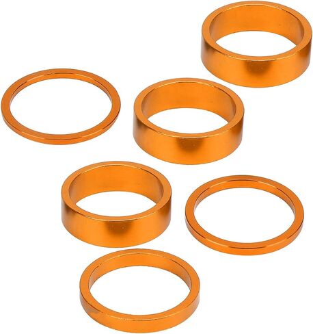 6Pcs Aluminum Alloy Bike Headset Spacer Set, Mountain Road Bicycle Handlebar Stem Spacers 2mm 3mm 5mm 10mm for 28.6mm Front Stem Fork in Saudi Arabia