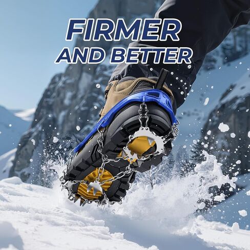 Walk Traction Cleats,24 Spikes Crampons for Shoes,Ready Ice Cleats - Unisex with Durable Alloy Teeth for Outdoor Activities, Climbing Mountaineering,Walking,Hiking in Saudi Arabia