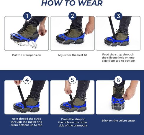 Walk Traction Cleats,24 Spikes Crampons for Shoes,Ready Ice Cleats - Unisex with Durable Alloy Teeth for Outdoor Activities, Climbing Mountaineering,Walking,Hiking in Saudi Arabia