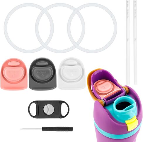 10pcs Water Bottle Replacement Parts Compatible with Owala FreeSip, BPA-Free Water Bottle Seal O Ring Replacement Stopper Top Straw Lid Accessories for Owala 16/19/24/25/32/40oz Gasket Plug in Saudi Arabia