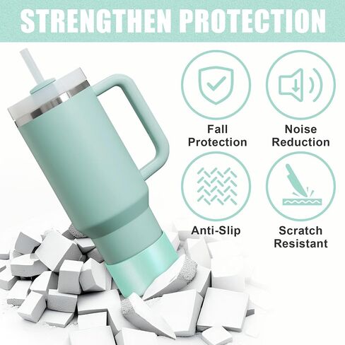 Vmini Silicone Boot with Dreamy Gradient for Stanley Quencher 40/30/20 oz Tumbler & IceFlow 30/20oz, Metallic Luster Cup Sleeve for 12-24oz Water Bottles, Cup Accessories for Stanley Bottom Protector in Saudi Arabia