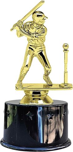 Express Medals Male Boys T-Ball Tee Ball Baseball Batter Award Trophy Party Favor Gift Award بما في ذلك 4 شارات ذهبية اللون لتخصيص القاعدة المستديرة السوداء in Saudi Arabia