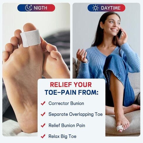 Big Toe Spacers,Hallux Valgus Corrector,Relieve Bunion Pain,Prevent Overlapping Toes, All-Day Comfort for Men & Women, Fits in Shoes. in Saudi Arabia