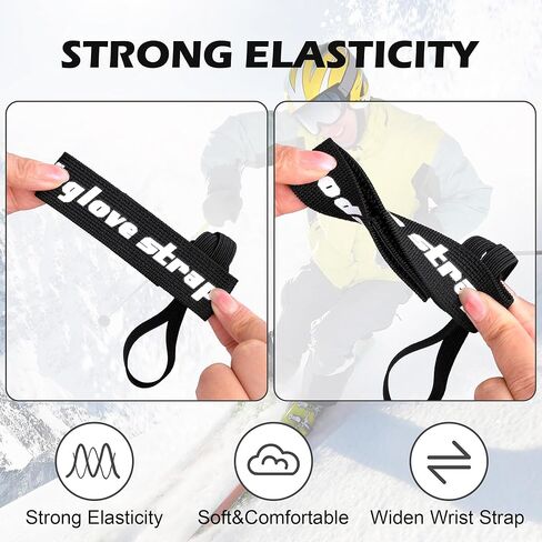 RunNico Adjustable Ski Glove Leash, Extended Skiing Glove Straps, Outdoor Ski Wrist Handcuffs for Hanging Gloves Winter Snowboarding Activities Accessories in Saudi Arabia