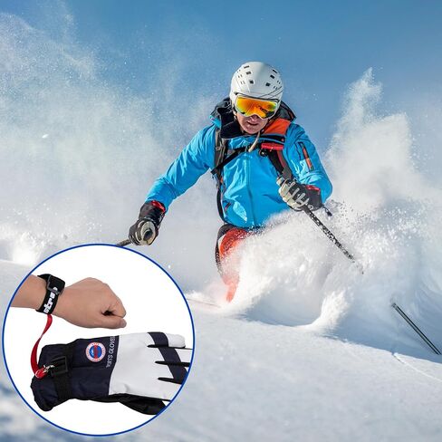 RunNico Adjustable Ski Glove Leash, Extended Skiing Glove Straps, Outdoor Ski Wrist Handcuffs for Hanging Gloves Winter Snowboarding Activities Accessories in Kuwait