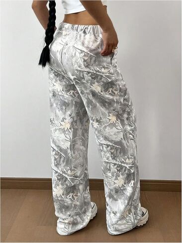 MakeMeChic Girl's Camo Sweatpants Elastic Waist Wide Leg Baggy Pants in Kuwait