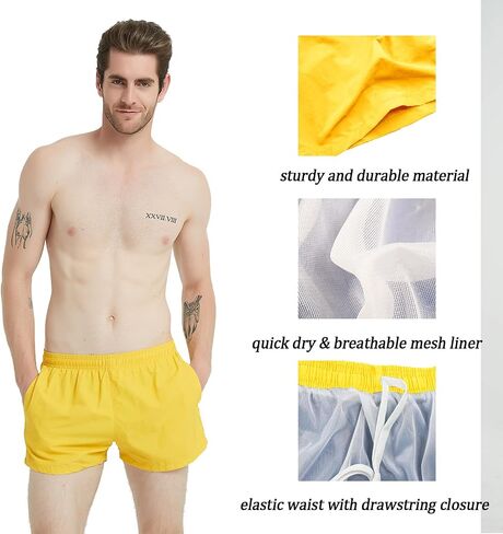 3 Inch Mens Swim Trunks Short Swim Shorts Quick Dry Mens Swim Suits in Saudi Arabia