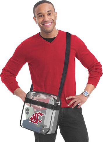 Littlearth NCAA Washington State Cougars حقيبة كروس شفافة، لون الفريق، 30.48 سم × 30.48 سم × 15.24 سم in Saudi Arabia