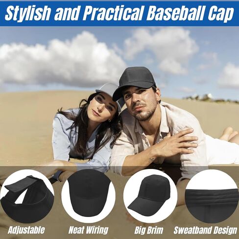 Men Baseball Hats, Black Hat Outdoor Activities Baseball Cap Adjustable Sports Casual Vintage Sun Visor Cap for Men Women in Saudi Arabia