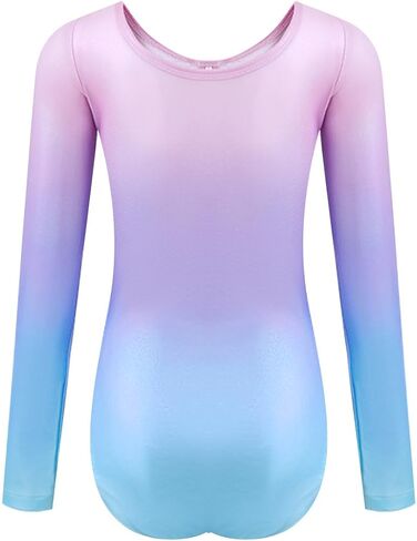 Gymnastics Leotards for Girls Long Sleeve Kids Tumbling Gymnastic Outfit Clothes with Shorts Storage Bag in Saudi Arabia