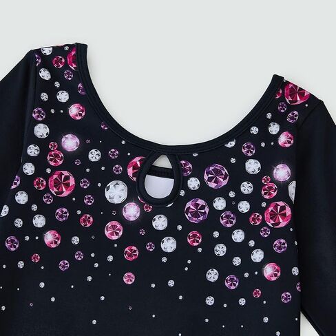 Gymnastics Leotards for Girls Long Sleeve Kids Tumbling Gymnastic Outfit Clothes with Shorts Storage Bag in Saudi Arabia
