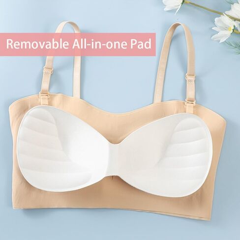 Teen Girls Strapless Bandeau Bra 2 Pack Seamless Underwear Breathable Bras Bralettes for 10-18 Years in Saudi Arabia