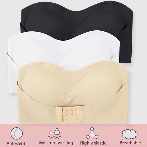 Teen Girls Strapless Bandeau Bra 2 Pack Seamless Underwear Breathable Bras Bralettes for 10-18 Years in Saudi Arabia