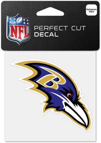 ملصق ملون من Wincraft NFL Baltimore Ravens 63037011، مقاس 10.16 سم × 10.16 سم، أسود in Saudi Arabia