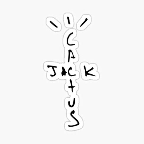 Cactus Jack - رسم ملصق أسود - تلقائي، جدار، كمبيوتر محمول، خلية، ملصق شاحنة للنوافذ، السيارات، الشاحنات in Saudi Arabia