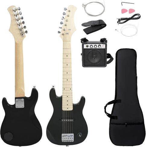 30" Beginner Electric Guitar with 5W Amp and Accessories Pack Guitar Bag for Kids/Girls/Boys/Beginners (Black) in Saudi Arabia
