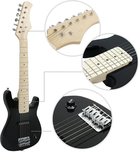 30" Beginner Electric Guitar with 5W Amp and Accessories Pack Guitar Bag for Kids/Girls/Boys/Beginners (Black) in Saudi Arabia