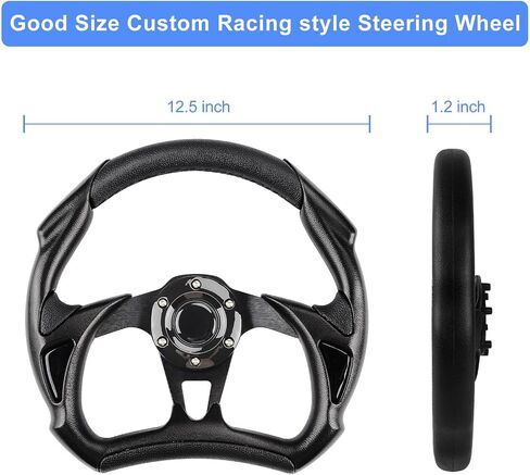 Golf Cart Steering Wheel, Fit EZGO TXT RXV, Club Car DS Precedent Tempo, Yamaha G2-G29 Most Golf Cart, Universal Golf steering Wheel, Ergonomic Design, D Shape Design in Saudi Arabia