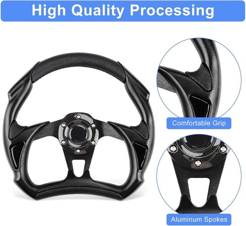Golf Cart Steering Wheel, Fit EZGO TXT RXV, Club Car DS Precedent Tempo, Yamaha G2-G29 Most Golf Cart, Universal Golf steering Wheel, Ergonomic Design, D Shape Design in Saudi Arabia