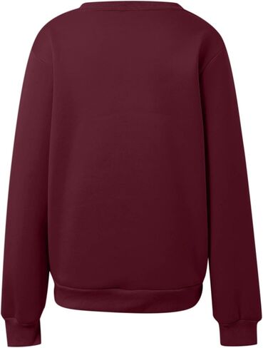 V Neck Sweatshirt Women with Pocket No Hood Comfy Soft Fall Winter Outfits Lounge Long Sleeve Casual Pullover Top in Saudi Arabia