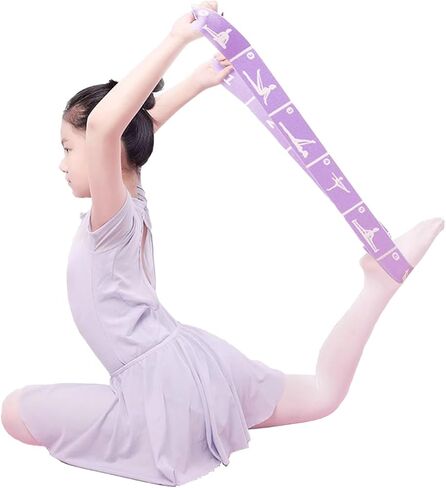 Adjustable Stretch Strap for Kids, 8-Loop Elastic Resistance Band for Children Gymnastics, Ballet Dance, Yoga, Stuff，Pilates & Flexibility Training, Home Exercise Equipment for Girls in Saudi Arabia