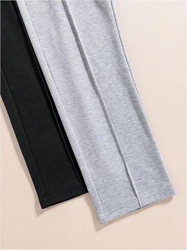 Girl's Seaming Straight Leg Track Pants Bowknot Elastic Waist Long Pants 2 Packs in Saudi Arabia