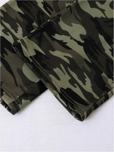 OYOANGLE Girl's Camo Wide Leg Sweatpants Elastic Waist Workout Sweat Pants Streetwear in Saudi Arabia