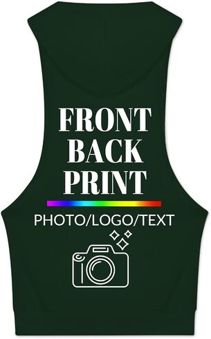 Custom Mens Workout Hooded Tank Tops Design Your Own Logo Text Photo Personalized 2 Sides Print Sleeveless Hoodies in Saudi Arabia