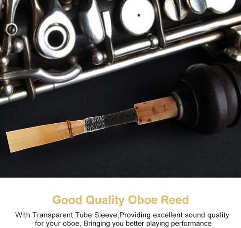 Alomejor Oboe قصب المزمار الصلبة المتوسطة المصنوعة يدويًا من الفلين المزمار أجزاء أدوات الرياح مع أكمام تخزين (1 قطعة) in Saudi Arabia