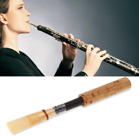 Alomejor Oboe قصب المزمار الصلبة المتوسطة المصنوعة يدويًا من الفلين المزمار أجزاء أدوات الرياح مع أكمام تخزين (1 قطعة) in Saudi Arabia