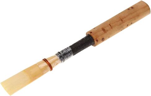 Alomejor Oboe قصب المزمار الصلبة المتوسطة المصنوعة يدويًا من الفلين المزمار أجزاء أدوات الرياح مع أكمام تخزين (1 قطعة) in Saudi Arabia