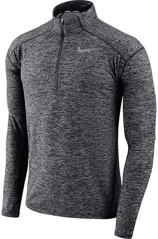 Nike Men's Dri-Fit Element Running Top-Black/Carbon Heather-Medium in Saudi Arabia