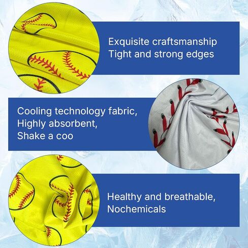OPSO Football Cooling Towel Set, 40 x 12 inches, 12 Pack, Microfiber Sports Towels for Baseball, Soccer, Golf LCE Towel Microfiber Sports Towels for Player (Football 3) in Kuwait