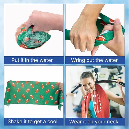 OPSO Football Cooling Towel Set, 40 x 12 inches, 12 Pack, Microfiber Sports Towels for Baseball, Soccer, Golf LCE Towel Microfiber Sports Towels for Player (Football 3) in Kuwait