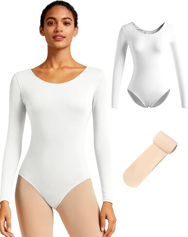 Ballet Leotards for Women Black Leo with Tights for Dance Adult Teenage S-XXL Gymnastic Dancewear in Saudi Arabia