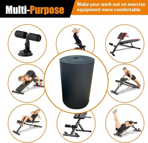 4 قطع من أسطوانة الوسادة الإسفنجية، وسادة بديلة من الفوم لتمديد الساق وطاولة انعكاس مقعد الوزن ومعدات التمارين الرياضية المنزلية، مناسبة لقضيب 1 بوصة (7.87 بوصة طول × 4.72 بوصة عرض × 1.18 بوصة معرف) in Kuwait