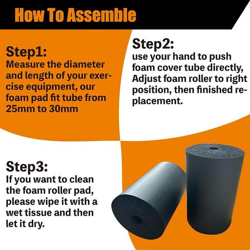 4 قطع من أسطوانة الوسادة الإسفنجية، وسادة بديلة من الفوم لتمديد الساق وطاولة انعكاس مقعد الوزن ومعدات التمارين الرياضية المنزلية، مناسبة لقضيب 1 بوصة (7.87 بوصة طول × 4.72 بوصة عرض × 1.18 بوصة معرف) in Kuwait