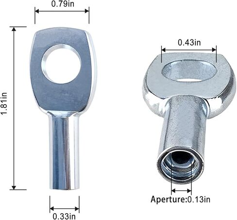 5 Pack Gym Machine Accessories Wire Rope Eyelets Replacement End Terminal 1/8'' Hole Connector Joint Lugs Stopper for 2mm Wire Rope, 5mm in Saudi Arabia