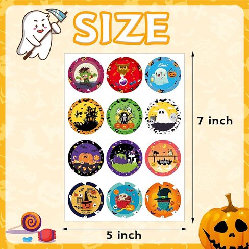 Halloween Stickers for Kids 408PCS Halloween Sticker Bulk Round Cute Pumpkin Stickers for Kids Envelope in Kuwait