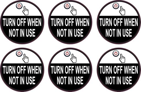 StickerTalk Turn Off When Not in Use Vinyl Stickers, 1 Sheet of 6 Stickers, 2 inches by 2 inches Each in Saudi Arabia