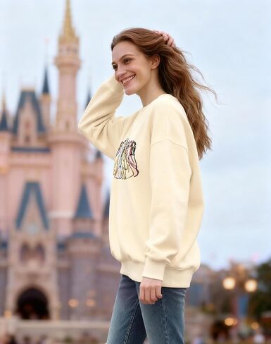 Magical Sweatshirt Women Magic Embroidered Princess Sweatshirts Cute Family Vacation Shirt Crewneck Long Sleeve Top in Saudi Arabia