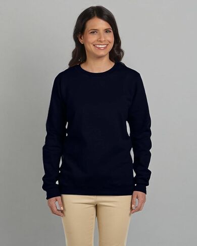 Gildan Women's Heavy Blend Fleece Crewneck Sweatshirt, Black, L in Saudi Arabia